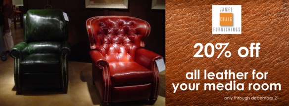 20% Off Leather for Your Media Room